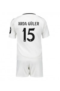 Real Madrid Arda Guler #15 Babyklær Hjemme Fotballdrakt til barn 2024-25 Korte ermer (+ Korte bukser)